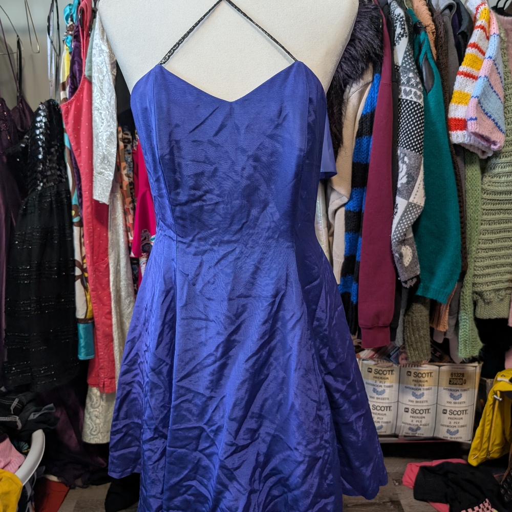Elegant Blue Halter Dress